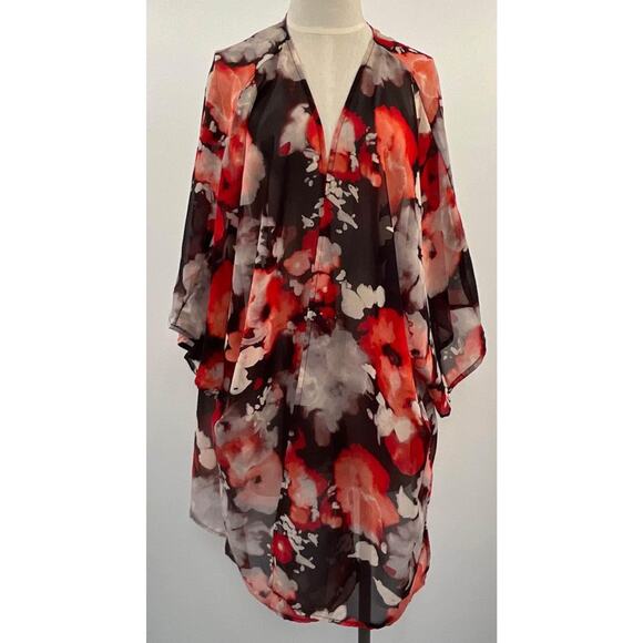 Lularoe Womans Floral Jacket/Kimono Size Large - Picture 2 of 7